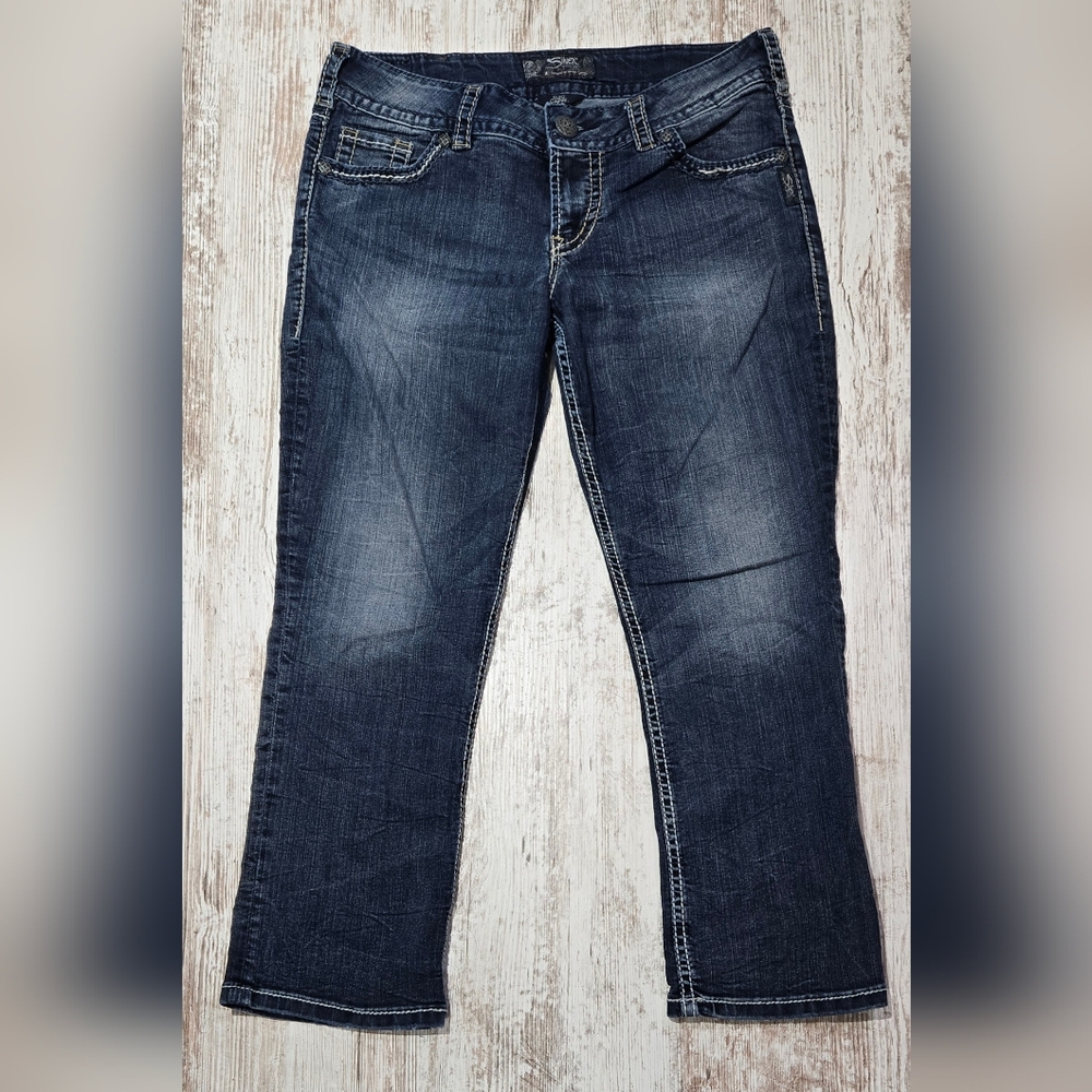 Silver Classic Blue Denim Jean Capris